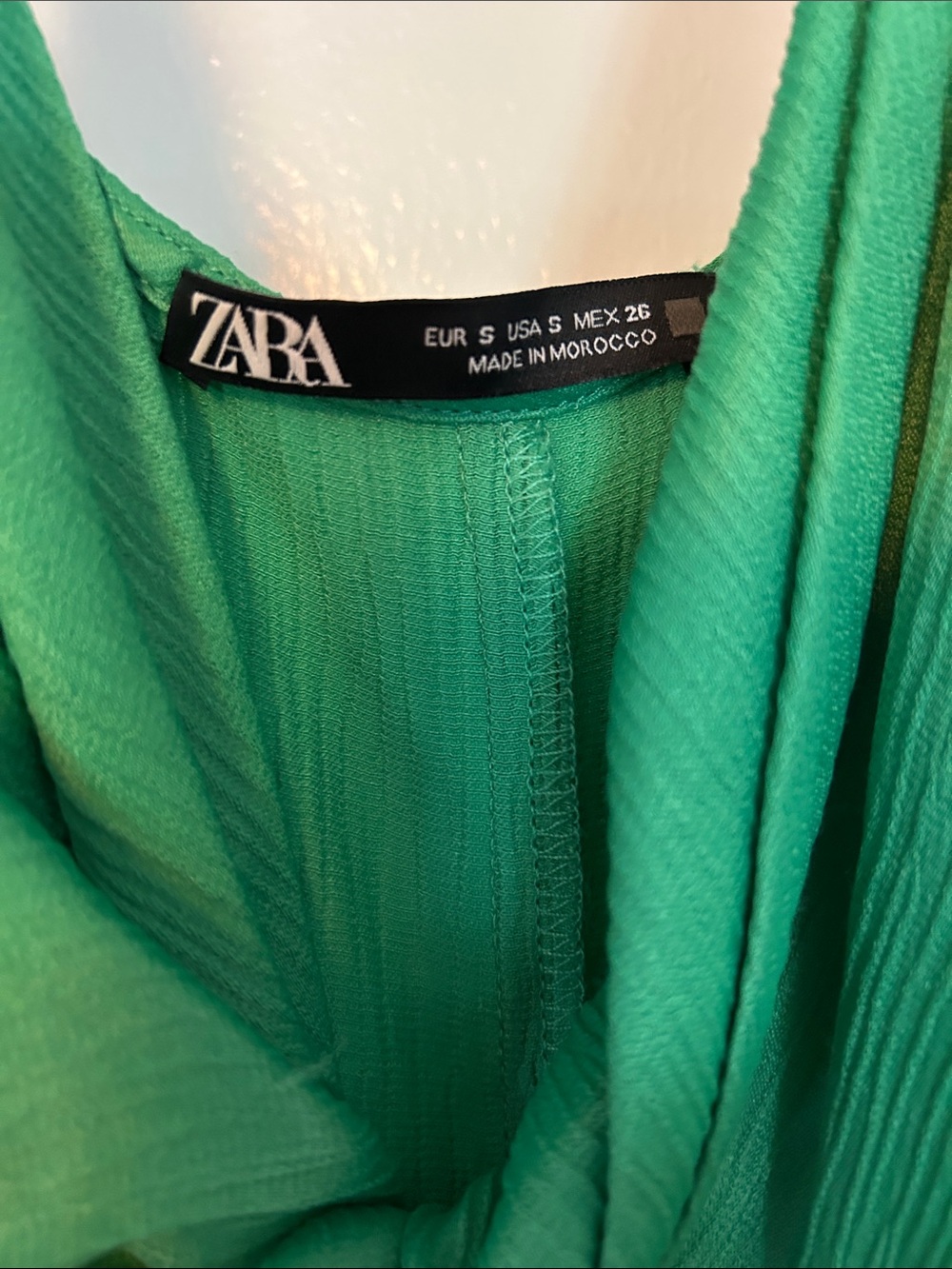 Zara Green Maxi Slip Dress with Twist Front - Picture 3 of 4